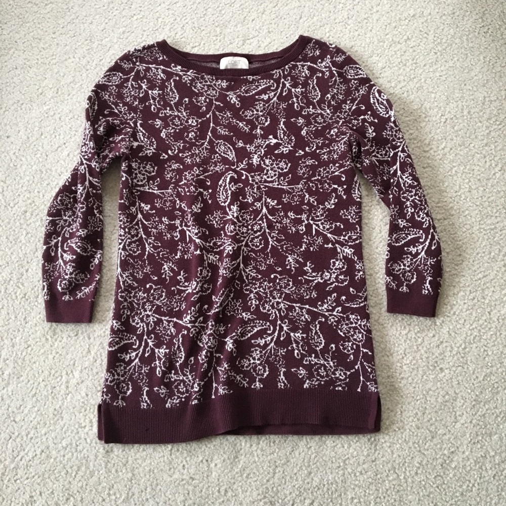 Burgundy Loft sweater, size XS